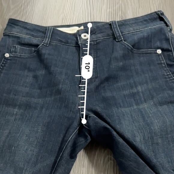 Anthropologie Pilcro Dark Wash Mid Rise Denim Legging Skinny Jeans Size 26 - Picture 9 of 10